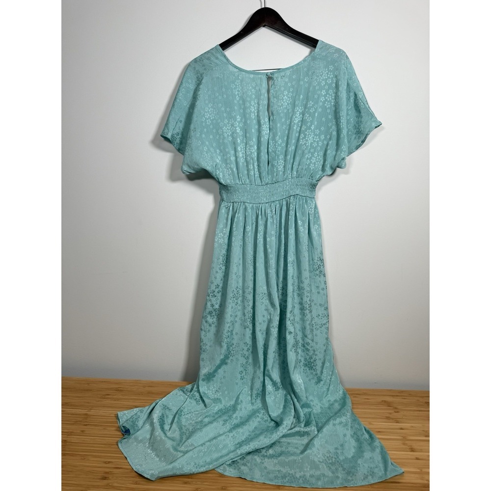 Cupshe Teal Floral-Texture Maxi Dress – Size M – Flowy Beach/Resort Style - Picture 2 of 5